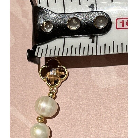 VTG Genuine Fresh Water Pearl Strand Bracelet Smokey Quartz Gold Tone Mob Wife - Picture 8 of 8